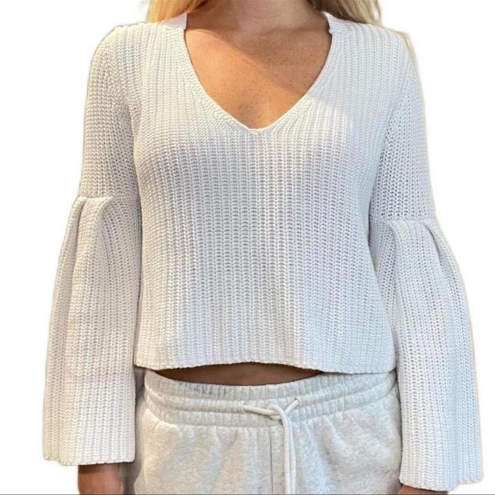 Free People cotton bell sleeve cropped sweeter size small oversized